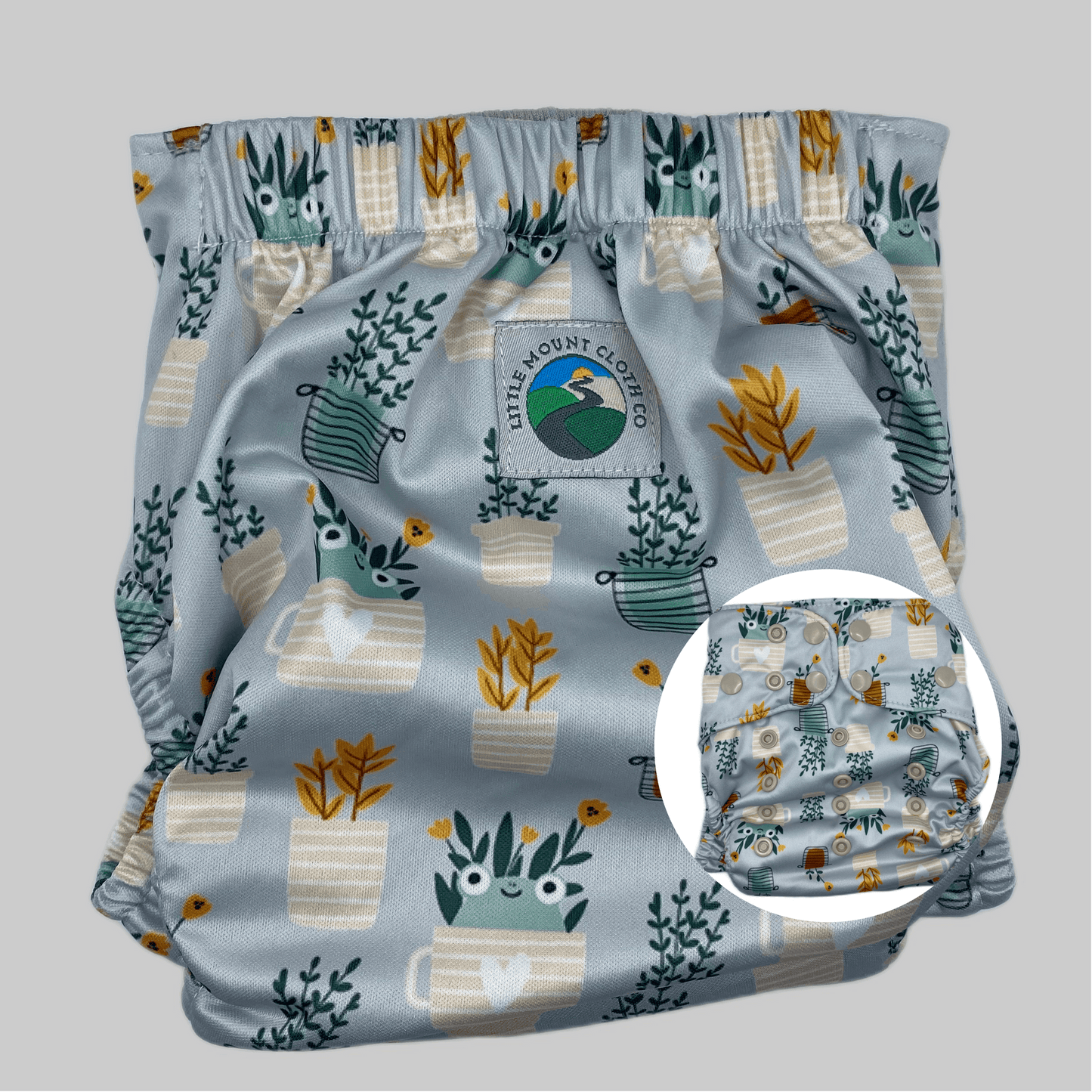 Petite OS (8-35lbs) 3D Gusset Pocket Diaper™ in Hoppy Spring