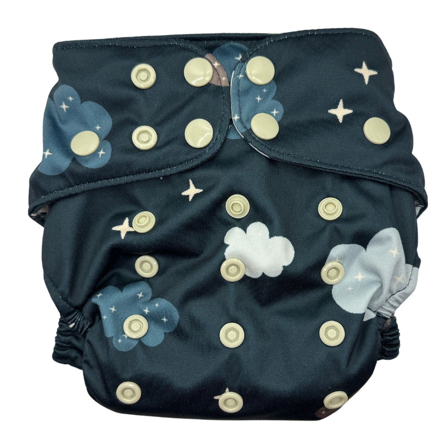 PETITE OS (8-35lbs) 3D Gusset Pocket™ Cloth Diaper in CLOUDY NIGHT