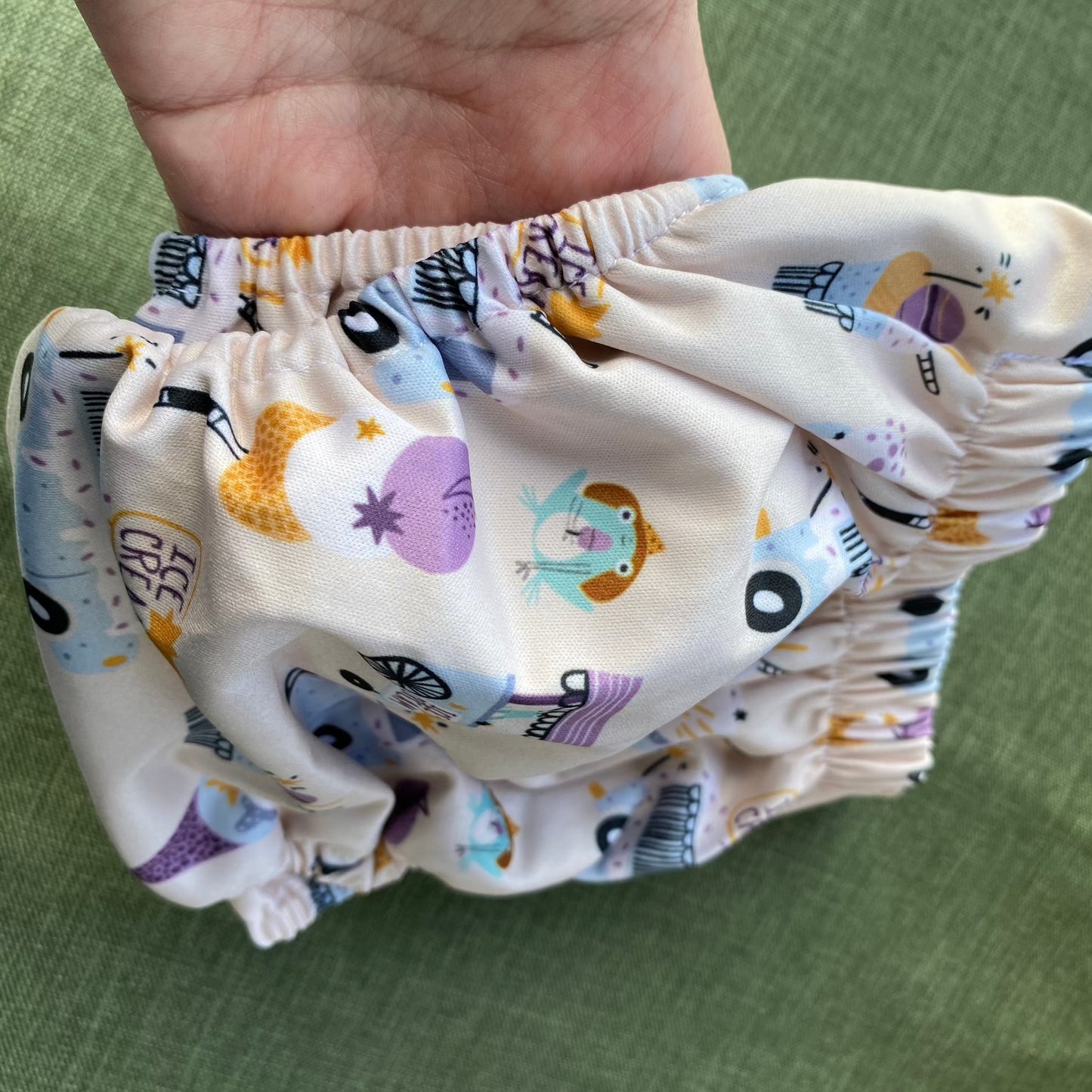 PETITE OS (8-35lbs) 3D Gusset Pocket™ Cloth Diaper in GELATOAD