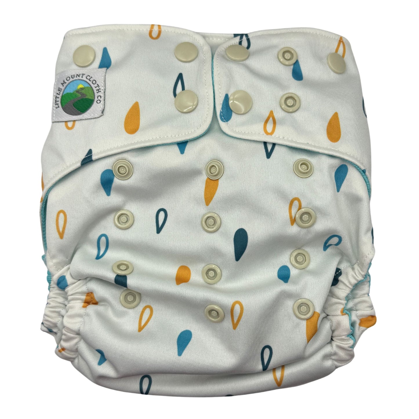 TODDLER (18-55lbs) 3D Gusset Pocket™ Cloth Diaper in RAIN DROPS
