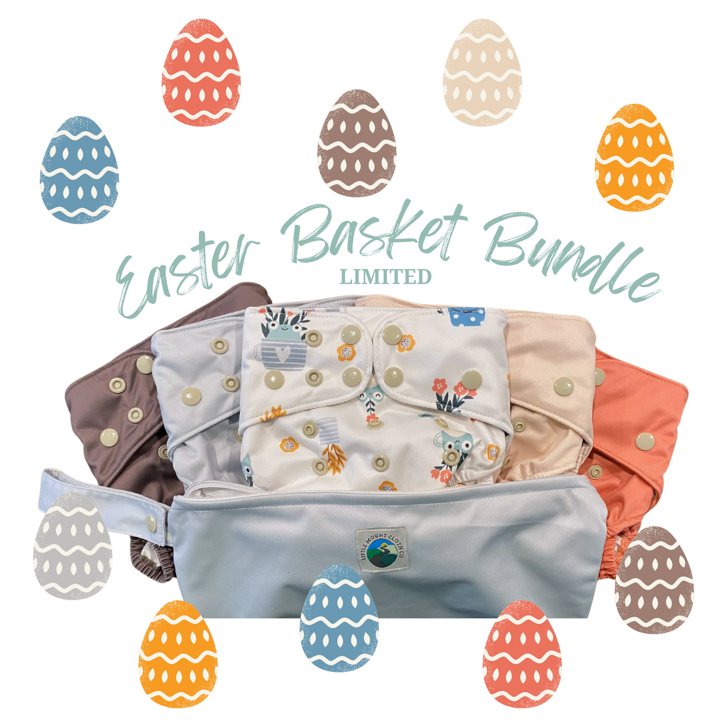 Bundle - OS (8-35lb) 3D Gusset Pocket™ Cloth Diapers & Wet Bag