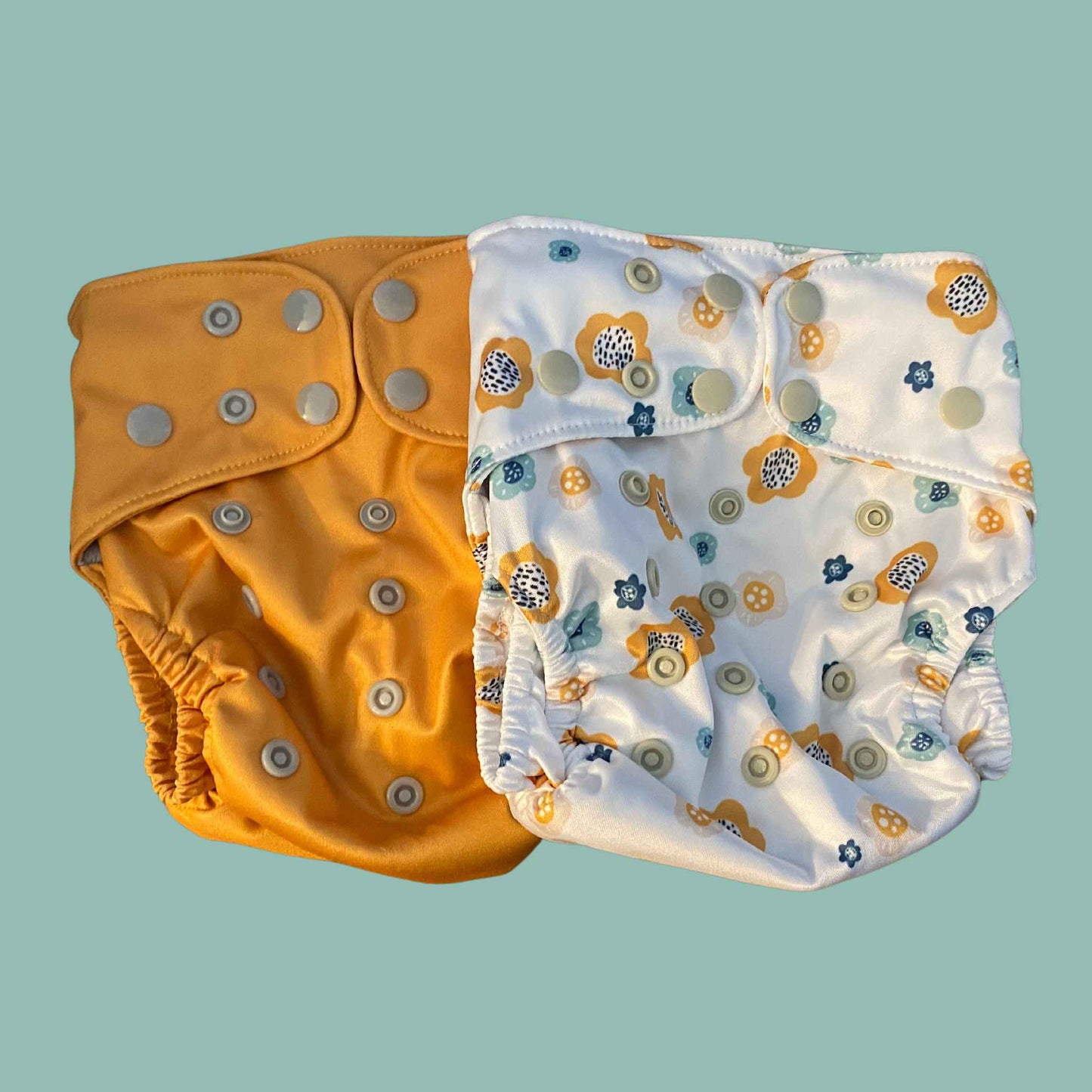 Goldenrod Blossom BUNDLE - PETITE OS (8-35lb) 3D Gusset Pocket™ Cloth Diaper