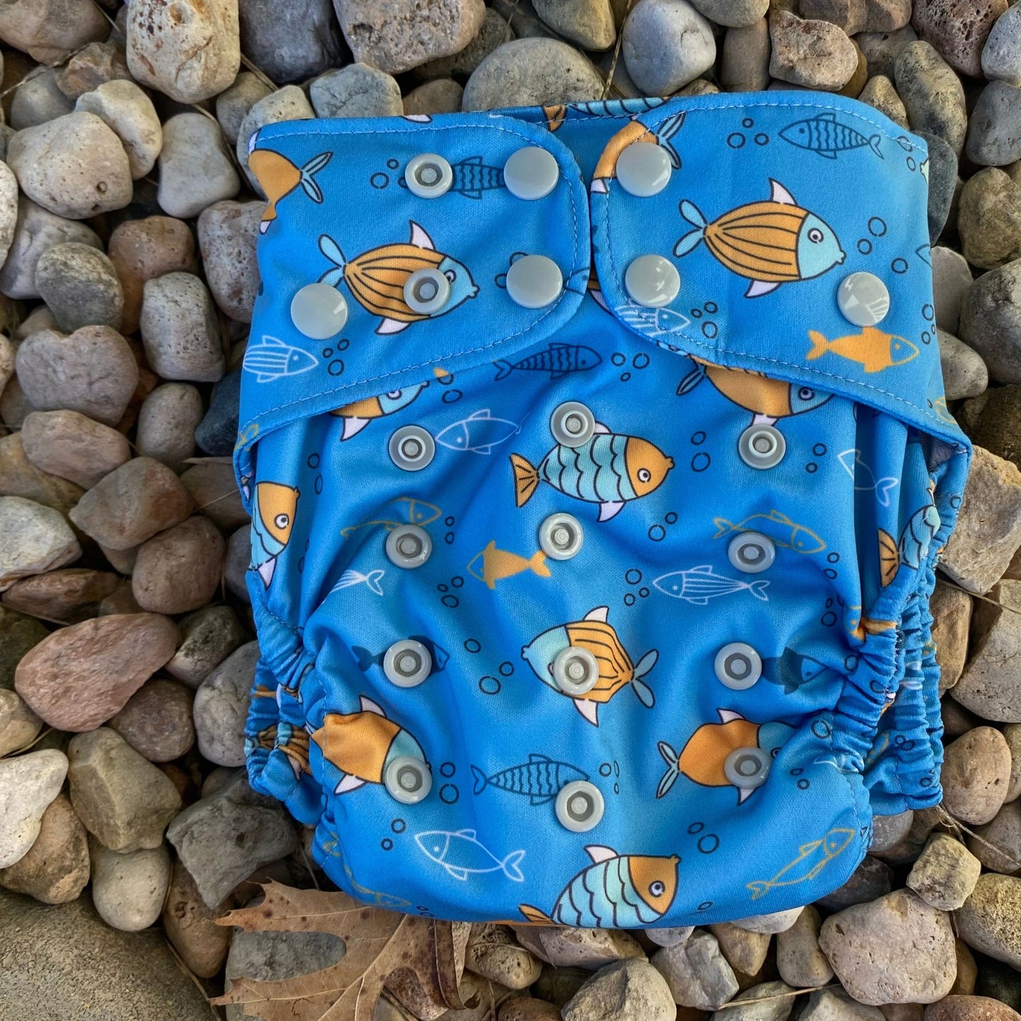 PETITE OS (8-35lbs) 3D Gusset Pocket™ Cloth Diaper in IN THE SEA