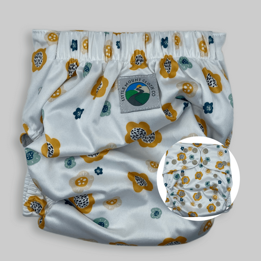 Petite OS (8-35lbs) 3D Gusset Pocket Diaper™ in Blossom