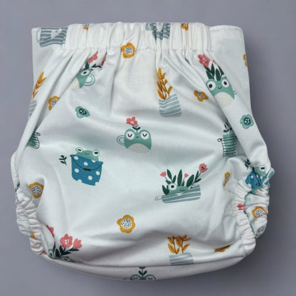 TODDLER (18-55lbs) 3D Gusset Pocket™ Cloth Diaper in HOP IN THE BUCKET