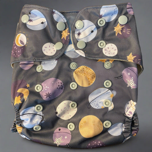 Toddler (18-55lbs) 3D Gusset Pocket™ Cloth Diaper in Sweet Neptune