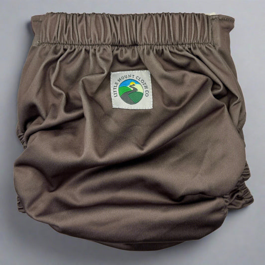 PETITE OS (8-35lbs) 3D Gusset Pocket™ Cloth Diaper in Sepia