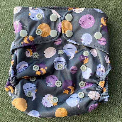 PETITE OS (8-35lbs) 3D Gusset Pocket™ Cloth Diaper in Sweet Neptune